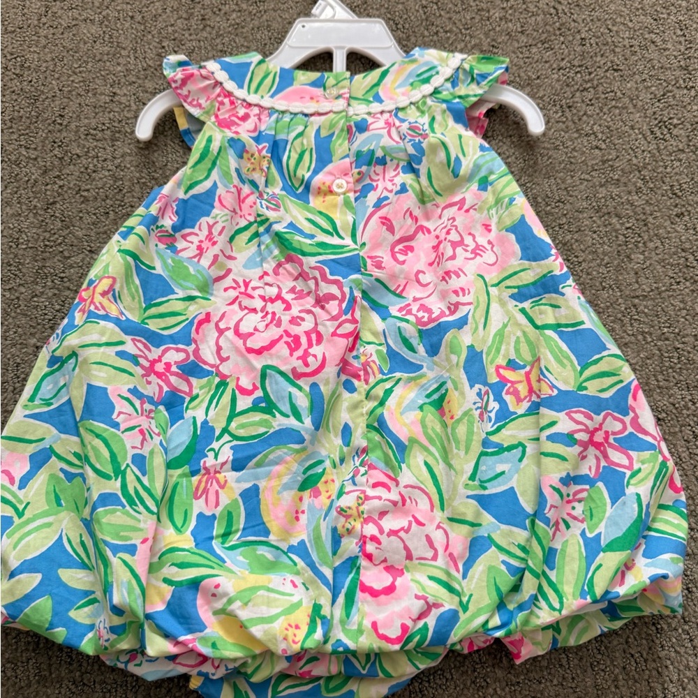 Lilly Pulitzer Pink and Green Floral Outfit 18-24m.